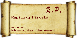 Repiczky Piroska névjegykártya